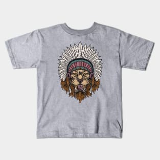 Bohemian Lion Head Dress Kids T-Shirt